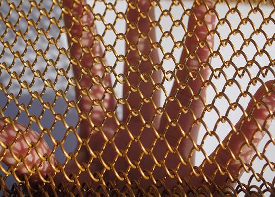 Tenda a spirale del tessuto del metallo della facciata di colore dell'oro dei drappi decorativi della bobina