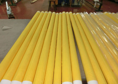 Maglia bassa di stampa dello schermo del poliestere del monofilamento di allungamento con bianco e giallo