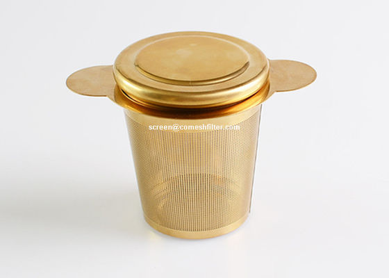 tè inossidabile Infuser dell'oro di 100x65mm per il tè dell'a fogli staccabili