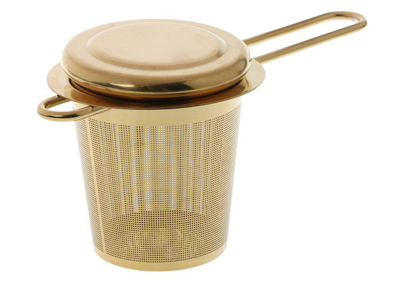 Acciaio inossidabile dell'oro 304 maniglie fini extra di Mesh Tea Infuser With Long