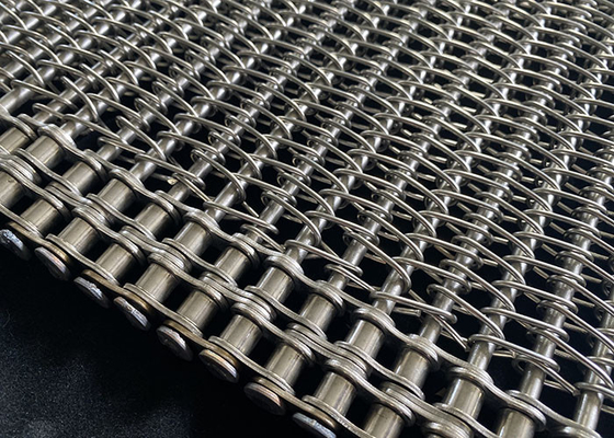 Un buon prezzo. Cintura trasportatrice a catena di acciaio inossidabile metallico 304 a maglia con bastone in linea