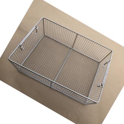 Un buon prezzo. 304 Stainless Steel Woven Mesh Basket Industrial Workshop Cleaning Storage Metal Wire Mesh Basket in linea