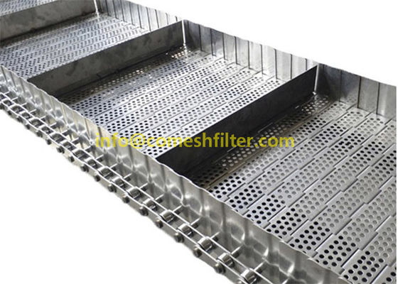 Acciaio inossidabile 314 nastro trasportatore di raffreddamento della stecca del piatto di Mesh Chain Link Perforated Flat di 304 cavi per l'elevatore