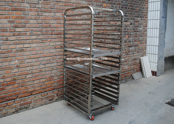 Un buon prezzo. 20 Tires Ss304 di alluminio hanno perforato Tray Rack Trolley in linea