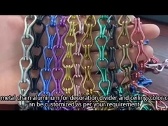 Tenda per porta in rete metallica decorativa a catena con doppio gancio in alluminio