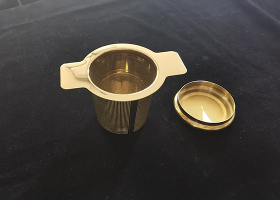 Un buon prezzo. Filtro riutilizzabile per infusore per tè in acciaio inossidabile 304 con coperchio e manici in linea