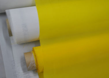 Un buon prezzo. Filo su ordinazione di giallo/bianco schermo di stampa del poliestere del tessuto 55 nessun trattamento di superficie in linea