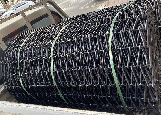 Un buon prezzo. Cintura trasportatrice a maglia a spirale di acciaio manganese in linea