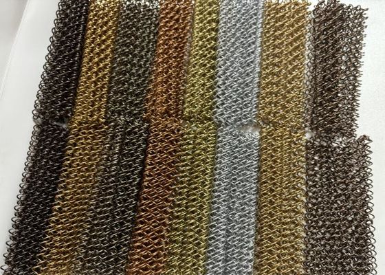 Acciaio di alluminio Metallo Decorative Mesh Curtain Chain Drapery tessuto camino Wire Mesh Metal Coil Mesh Ceiling Curtain