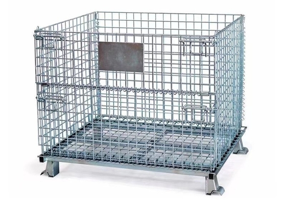 Un buon prezzo. scatola di pallet metallo galvanizzato rivestito di rete di filo pesante metallo contenitore di stoccaggio pallet gabbie attrezzature scaffale impilabile in linea