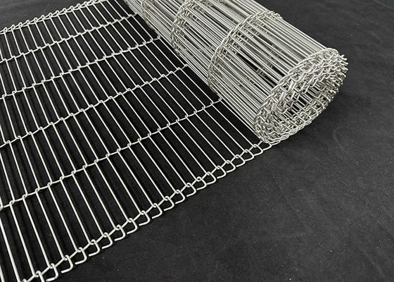 Cintura trasportatrice piatta flessibile a maglia di acciaio inossidabile per rivestimento di cioccolato