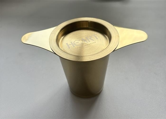 Un buon prezzo. Filtro per tè in acciaio inossidabile in oro personalizzato 304 filtro a foglia sciolta filtro per tè riutilizzabile filtro per tè in metallo in linea
