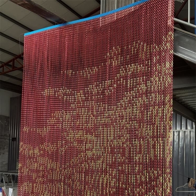 Diversi colori Decorative Mesh Curtain Fly Screen Door Double Hook Aluminum Chain Link Mesh Curtain