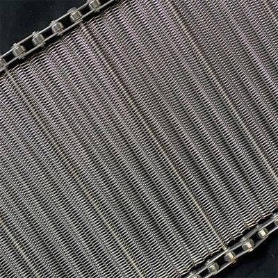 Cintura di maglia a spirale in acciaio inossidabile Balance Weave Mesh Belt con catena per trasportatore