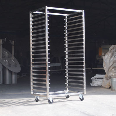 Trolley per scaffalature in acciaio inossidabile per l'essiccazione e la cottura