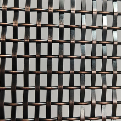 Un buon prezzo. Decorative antiche ottone rame placcato in acciaio inossidabile crimped Flat Wire Mesh Griglie interne per la costruzione di facciate divisorio divisore muro tenda in linea