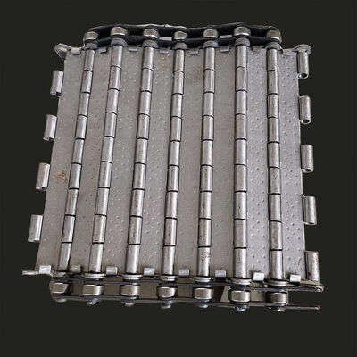 Metal High Carbon Steel  Hinged Scrap Chip Chain Plate Slat Mesh Conveyor Belt for CNC Machine