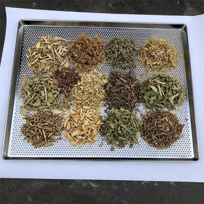 Un buon prezzo. Vassoio di essiccazione forato in acciaio inossidabile impilabile per uso alimentare 60 x 40 cm per erbe aromatiche in linea