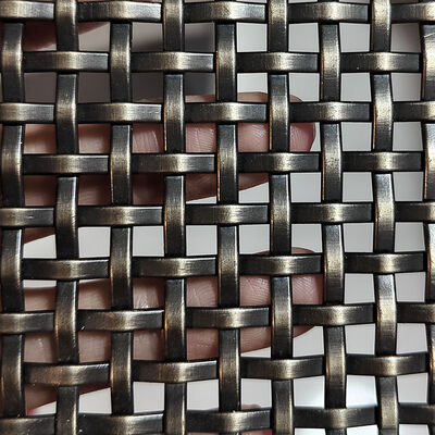 Fassata architettonica in bronzo rigido in acciaio inossidabile ottone antico pannello di griglia a filo tessuto partizioni inserti tessuto casa metallo maglia decorativa per porte armadi