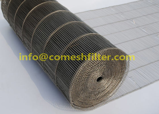Pane che cuoce 0.9MM Flex Wire Mesh Conveyor Belt piano