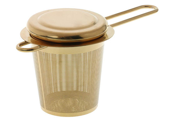 Un buon prezzo. Acciaio inossidabile dell'oro 304 maniglie fini extra di Mesh Tea Infuser With Long in linea